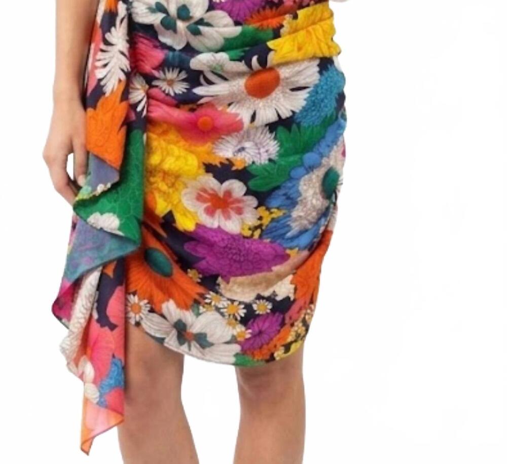 NEW GIGIO naomi cinched skirt in multi